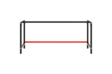 Työpenkin runko mattamusta ja -punainen 180x57x79 cm metalli - Musta - Piha & ulkoaltaat - Piha-alue - Ulkosäilytys - Autotallin sisustus & säilytys