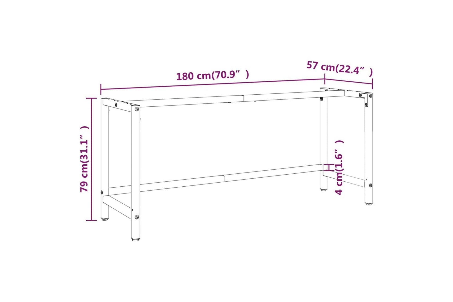 Työpenkin runko mattamusta ja -punainen 180x57x79 cm metalli - Musta - Piha & ulkoaltaat - Piha-alue - Ulkosäilytys - Autotallin sisustus & säilytys