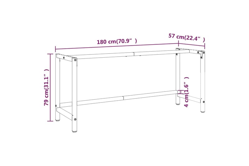 Työpenkin runko mattamusta ja -punainen 180x57x79 cm metalli - Musta - Piha & ulkoaltaat - Piha-alue - Ulkosäilytys - Autotallin sisustus & säilytys