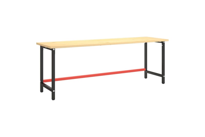 Työpenkin runko mattamusta ja -punainen 220x57x79 cm metalli - Musta - Piha & ulkoaltaat - Piha-alue - Ulkosäilytys - Autotallin sisustus & säilytys