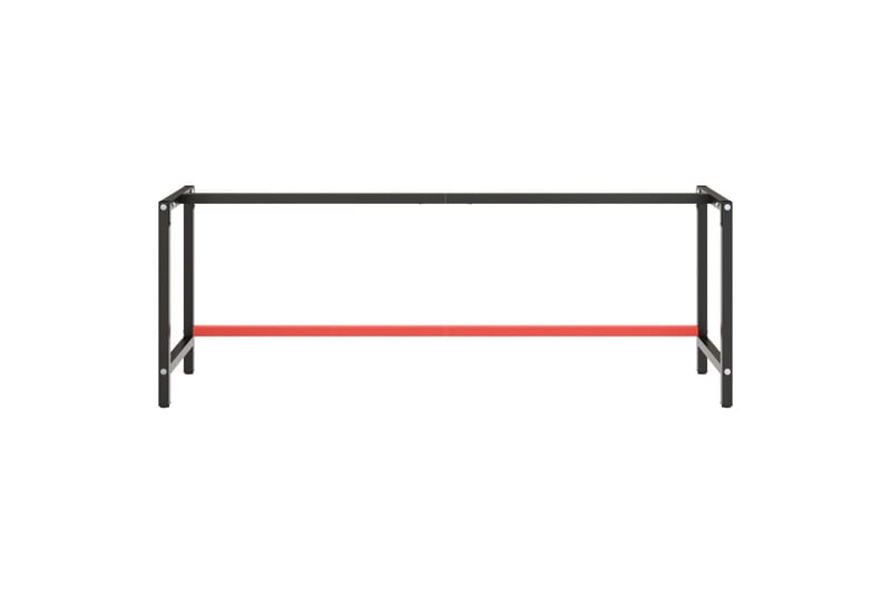 Työpenkin runko mattamusta ja -punainen 220x57x79 cm metalli - Musta - Piha & ulkoaltaat - Piha-alue - Ulkosäilytys - Autotallin sisustus & säilytys