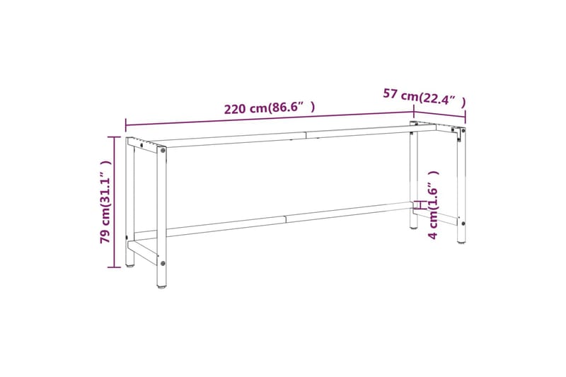 Työpenkin runko mattamusta ja -punainen 220x57x79 cm metalli - Musta - Piha & ulkoaltaat - Piha-alue - Ulkosäilytys - Autotallin sisustus & säilytys