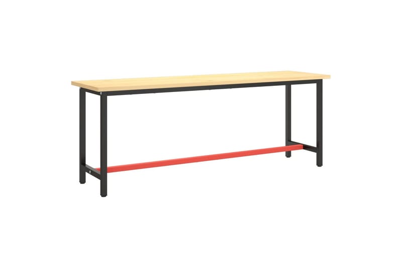 Työpenkin runko mattamusta ja -punainen 210x50x79 cm metalli - Musta - Piha & ulkoaltaat - Piha-alue - Ulkosäilytys - Autotallin sisustus & säilytys