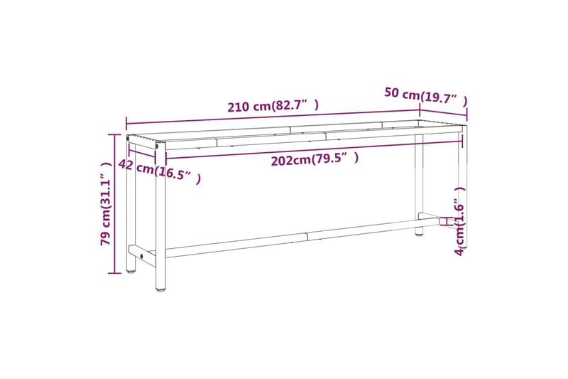 Työpenkin runko mattamusta ja -punainen 210x50x79 cm metalli - Musta - Piha & ulkoaltaat - Piha-alue - Ulkosäilytys - Autotallin sisustus & säilytys