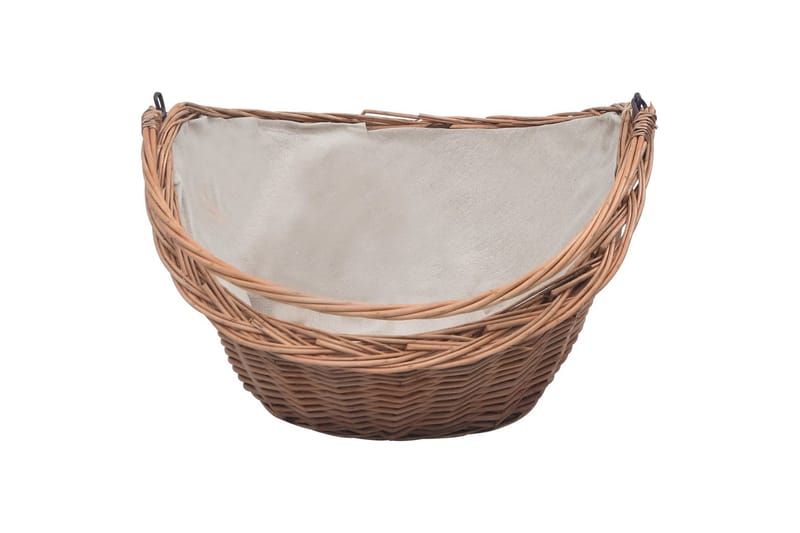 Firewood Basket with Handle 60x44x55 cm Natural Willow - Ruskea - Säilytys - Piensäilytys - Säilytyskorit - Halkokori