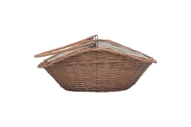 Firewood Basket with Handle 60x44x55 cm Natural Willow - Ruskea - Säilytys - Piensäilytys - Säilytyskorit - Halkokori