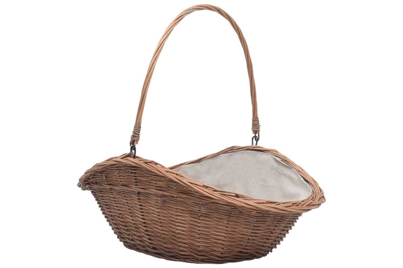 Firewood Basket with Handle 60x44x55 cm Natural Willow - Ruskea - Halkokori - Polttopuun säilytys