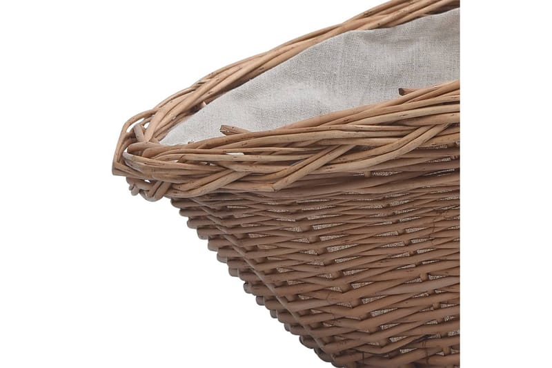 Firewood Basket with Handle 60x44x55 cm Natural Willow - Ruskea - Säilytys - Piensäilytys - Säilytyskorit - Halkokori