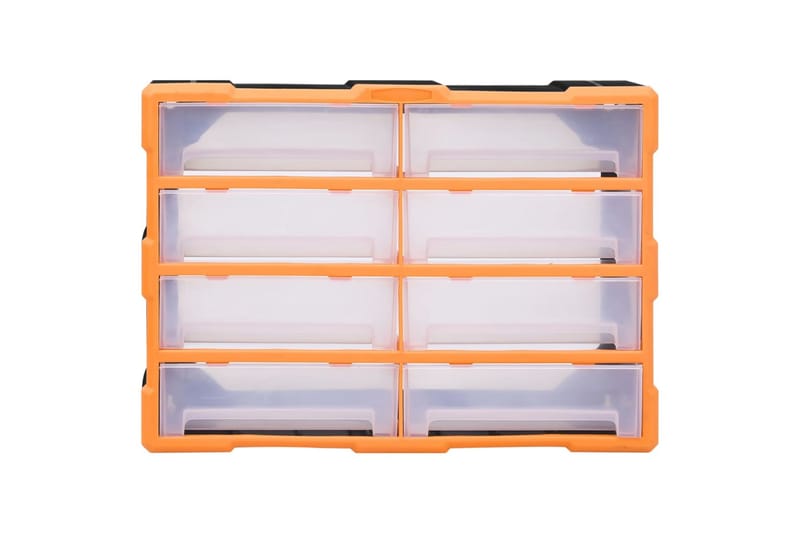 Monilaatikkojärjestelijä 8 suurella laatikolla 52x16x37 cm - Talo & remontointi - Rakentaminen - Naulat, ruuvit & kiinnitys - Tarvikkeiden säilytys
