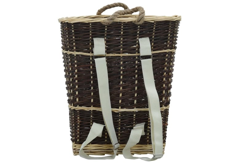 Polttopuun kantoreppu hihnoilla 44,5x37x50 cm - Ruskea - Säilytys - Piensäilytys - Säilytyskorit - Halkokori