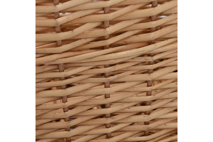 Polttopuukori kantokahvoilla 58x42x29 cm luonnollinen paju - Polttopuun säilytys - Halkokori