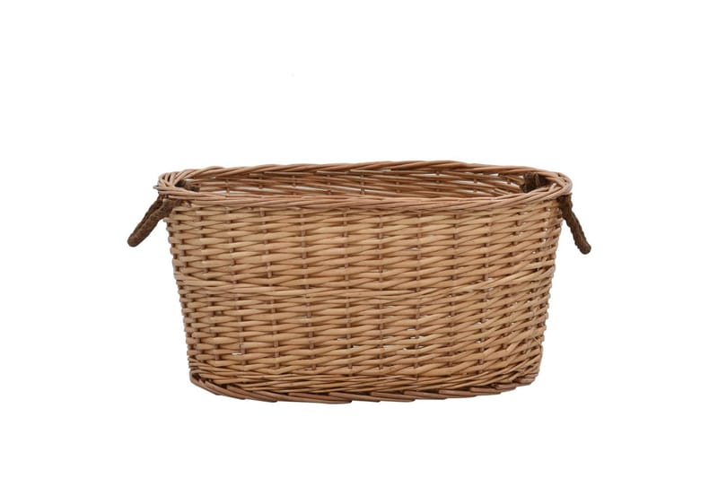 Polttopuukori kantokahvoilla 58x42x29 cm luonnollinen paju - Piha & ulkoaltaat - Piha-alue - Ulkosäilytys - Polttopuun säilytys