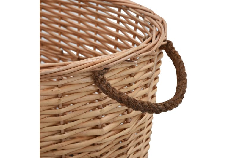 Polttopuukori kantokahvoilla 58x42x29 cm luonnollinen paju - Piha & ulkoaltaat - Piha-alue - Ulkosäilytys - Polttopuun säilytys