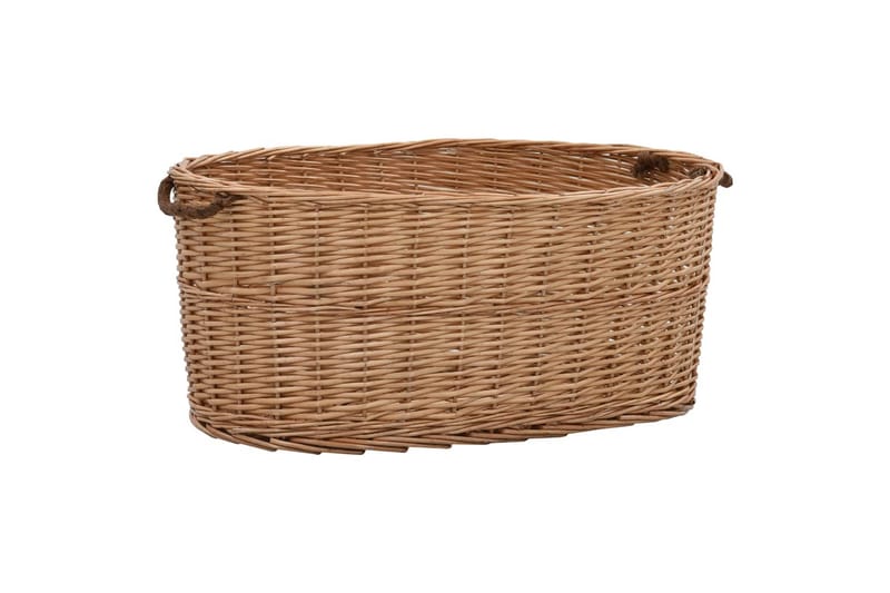 Polttopuukori kantokahvoilla 78x54x34 cm luonnollinen paju - Piha & ulkoaltaat - Piha-alue - Ulkosäilytys - Polttopuun säilytys