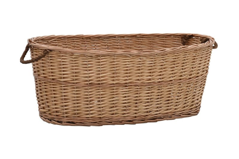 Polttopuukori kantokahvoilla 88x57x34 cm luonnollinen paju - Piha & ulkoaltaat - Piha-alue - Ulkosäilytys - Polttopuun säilytys