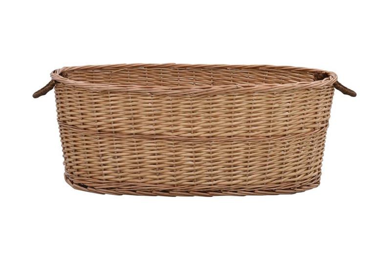 Polttopuukori kantokahvoilla 88x57x34 cm luonnollinen paju - Piha & ulkoaltaat - Piha-alue - Ulkosäilytys - Polttopuun säilytys