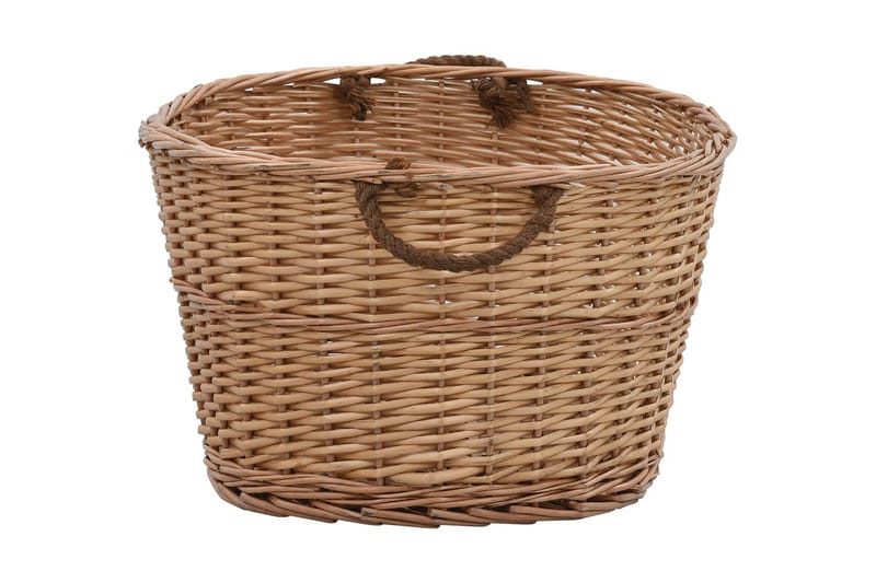 Polttopuukori kantokahvoilla 88x57x34 cm luonnollinen paju - Piha & ulkoaltaat - Piha-alue - Ulkosäilytys - Polttopuun säilytys