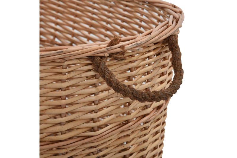 Polttopuukori kantokahvoilla 88x57x34 cm luonnollinen paju - Piha & ulkoaltaat - Piha-alue - Ulkosäilytys - Polttopuun säilytys