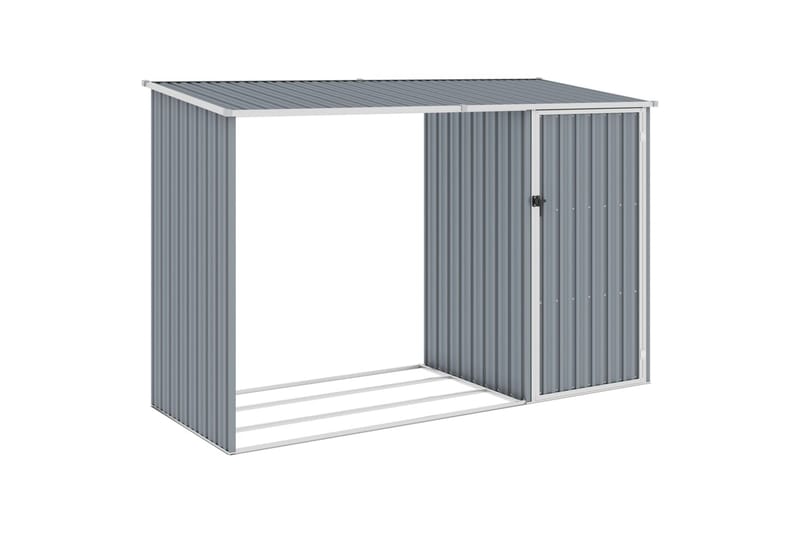 Puutarhan polttopuuvaja harmaa 245x98x159cm galvanoitu teräs - Piha & ulkoaltaat - Lasiterassi & pihamökki - Varastot & liiterit - Varastot