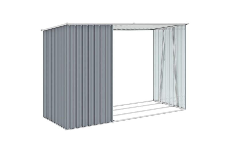 Puutarhan polttopuuvaja harmaa 245x98x159cm galvanoitu teräs - Piha & ulkoaltaat - Lasiterassi & pihamökki - Varastot & liiterit - Varastot