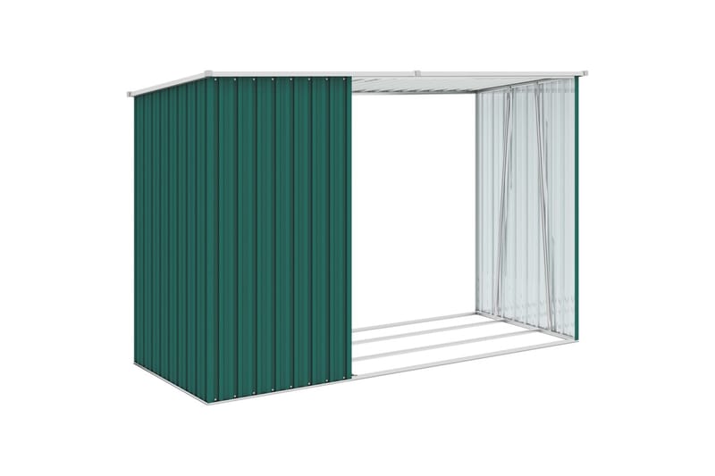 Puutarhan polttopuuvaja vihreä 245x98x159cm galvanoitu teräs - Piha & ulkoaltaat - Lasiterassi & pihamökki - Varastot & liiterit - Varastot