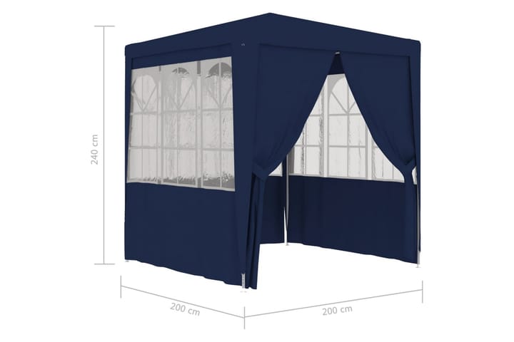 Ammattilaisten juhlateltta sivuseinillä 2x2m sininen 90 g/m² - Puutarhateltta & säilytysteltta - Juhlateltta