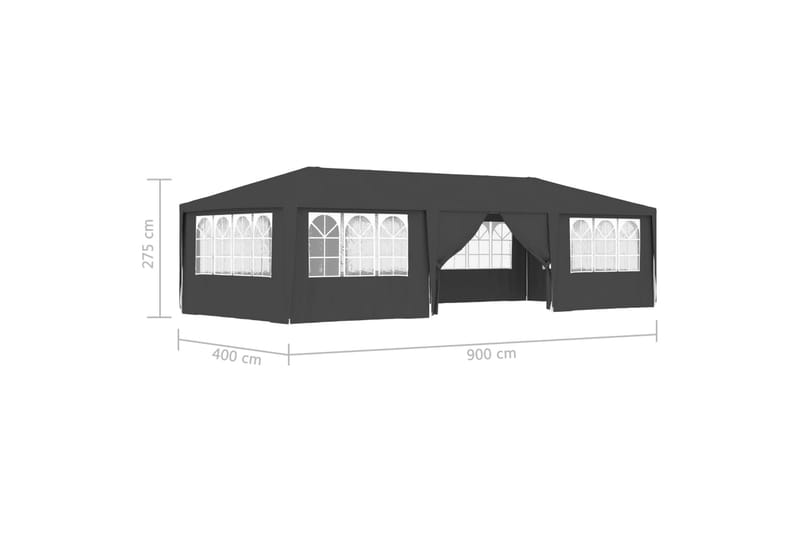 Ammattilaisten juhlateltta sivuseinillä 4x9miitti 90g/m² - Antrasiitti - Piha & ulkoaltaat - Piha-alue - Ulkosäilytys - Puutarhateltta & säilytysteltta
