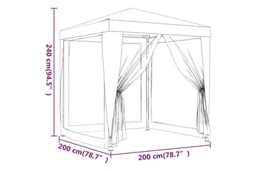 beBasic Juhlateltta 4 verkkosivuseinää antrasiitti 2x2 m HDPE - Antrasiitti - Piha & ulkoaltaat - Piha-alue - Ulkosäilytys - Puutarhateltta & säilytysteltta