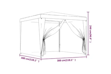 beBasic Juhlateltta 4 verkkosivuseinää sininen 3x3 m HDPE - Sininen - Piha & ulkoaltaat - Piha-alue - Ulkosäilytys - Puutarhateltta & säilytysteltta