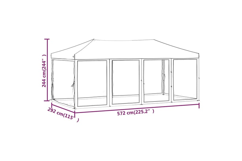 beBasic Kokoontaittuva juhlateltta sivuseinillä kerma 3x6 m - Kerma - Puutarhateltta & säilytysteltta - Juhlateltta