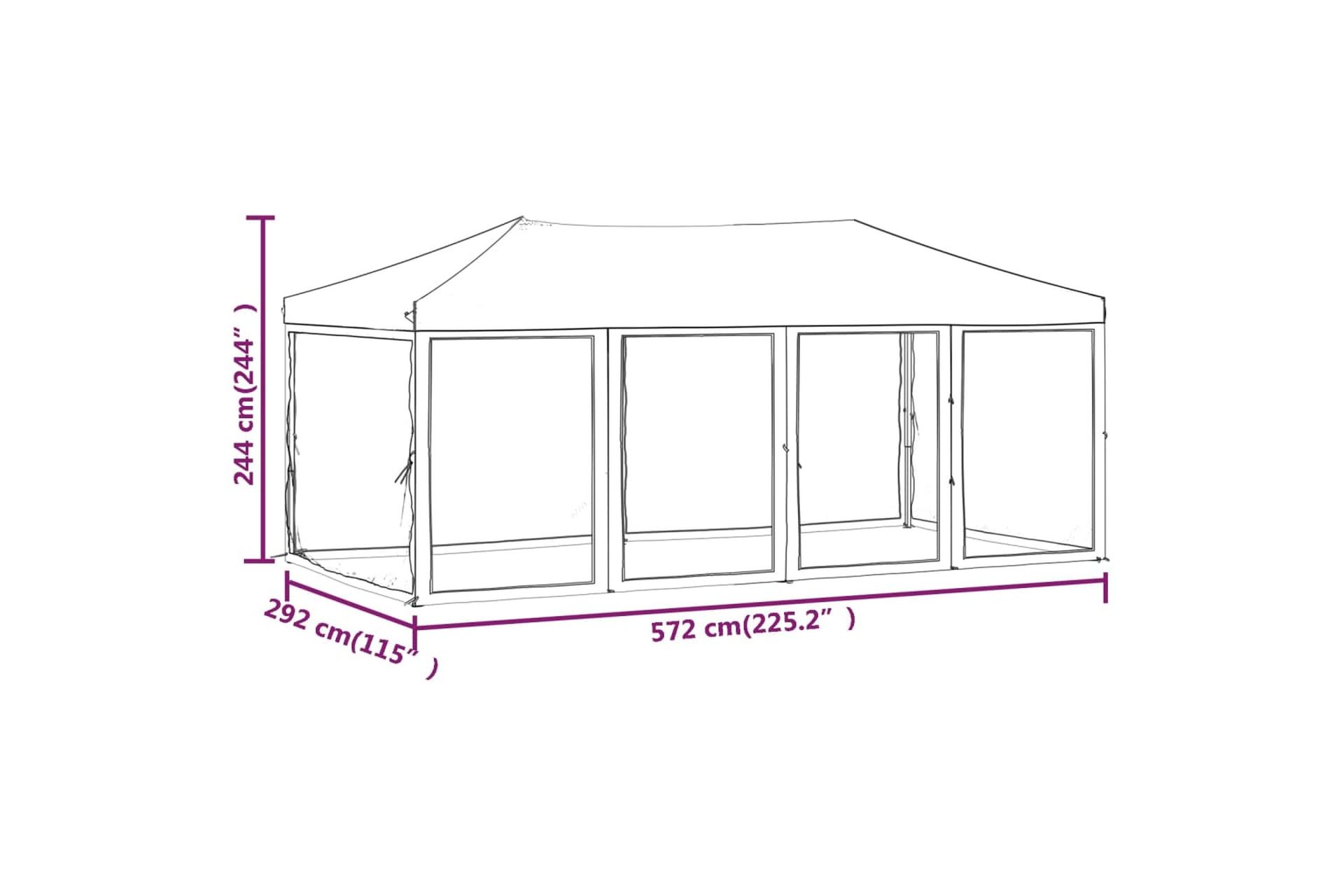 beBasic Kokoontaittuva juhlateltta sivuseinillä sininen 3x6 m - Sininen - Piha & ulkoaltaat - Piha-alue - Ulkosäilytys - Puutarhateltta & säilytysteltta
