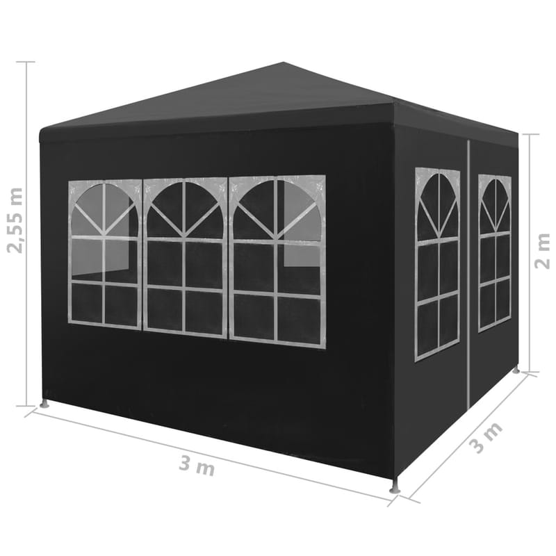 Juhlateltta 3x3 m antrasiitti - Antrasiitti - Piha & ulkoaltaat - Piha-alue - Ulkosäilytys - Puutarhateltta & säilytysteltta