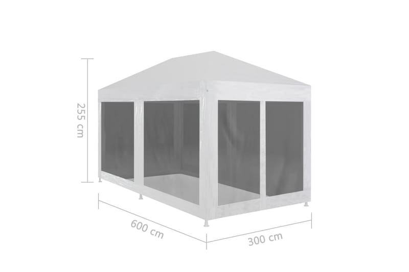 Juhlateltta 6 verkkosivuseinää 6x3 m - Musta - Puutarhateltta & säilytysteltta - Juhlateltta