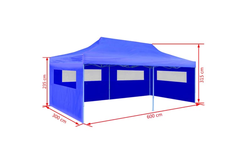 Kokoontaitettava pop-up juhlateltta 3 x 6 m sininen - Sininen - Piha & ulkoaltaat - Piha-alue - Ulkosäilytys - Puutarhateltta & säilytysteltta