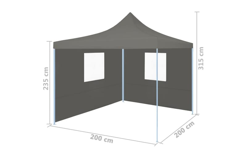 Kokoontaittuva juhlateltta 2 sivuseinää 2x2m - Antrasiitti - Puutarhateltta & säilytysteltta - Juhlateltta