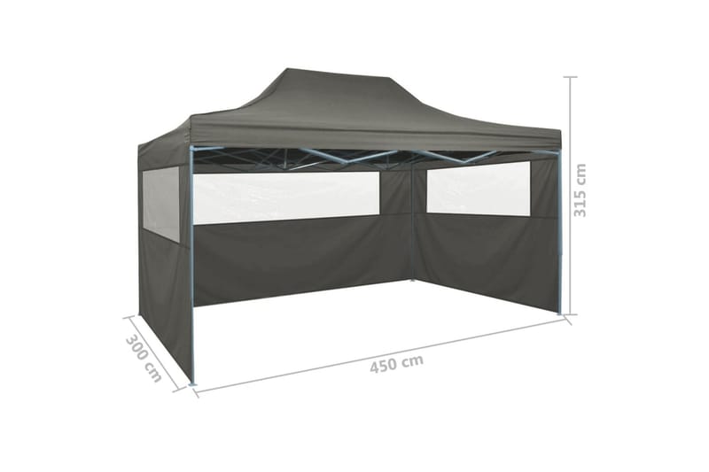 Kokoontaittuva juhlateltta 3 sivuseinää 3x4m teräs - Antrasiitti - Piha & ulkoaltaat - Piha-alue - Ulkosäilytys - Puutarhateltta & säilytysteltta