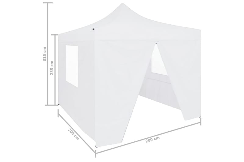 Kokoontaittuva juhlateltta 4 sivuseinää 2x2 m teräs - Valkoinen - Piha & ulkoaltaat - Piha-alue - Ulkosäilytys - Puutarhateltta & säilytysteltta