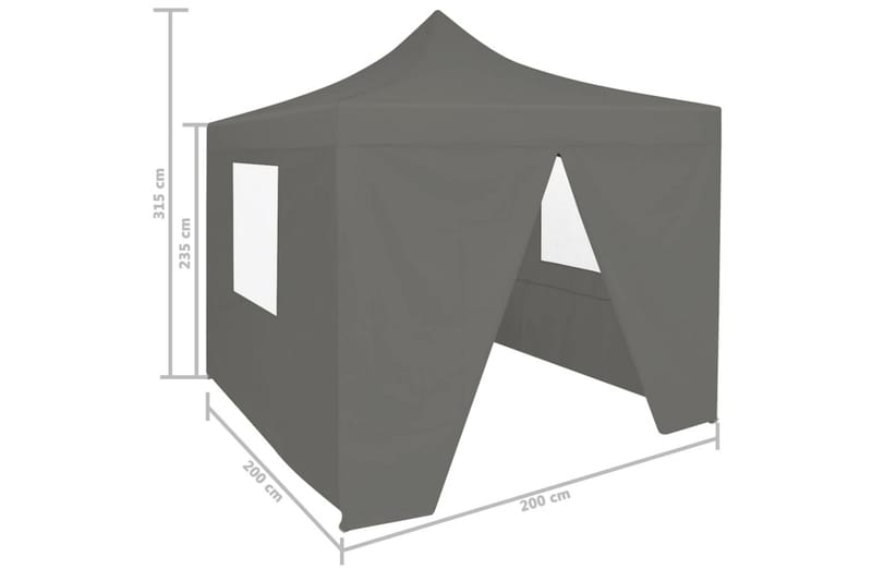 Kokoontaittuva juhlateltta 4 sivuseinää 2x2m - Antrasiitti - Piha & ulkoaltaat - Piha-alue - Ulkosäilytys - Puutarhateltta & säilytysteltta