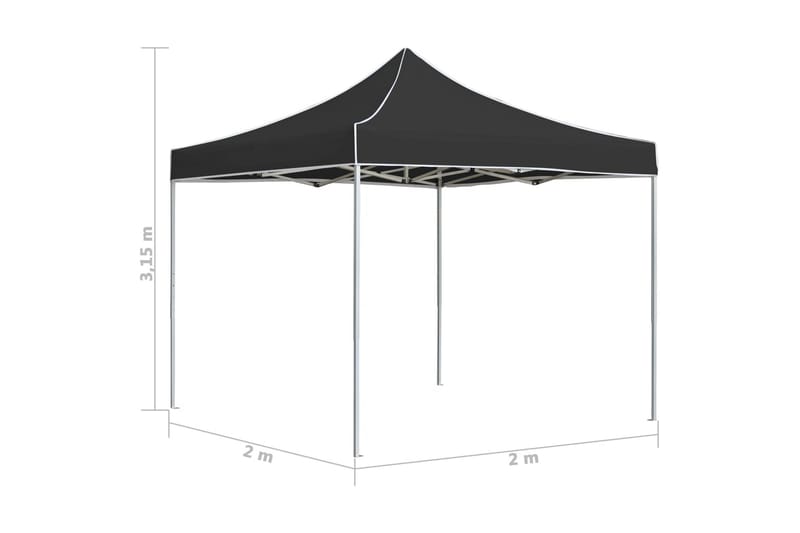 Kokoontaittuva juhlateltta alumiini 2x2 m antrasiitti - Puutarhateltta & säilytysteltta - Juhlateltta