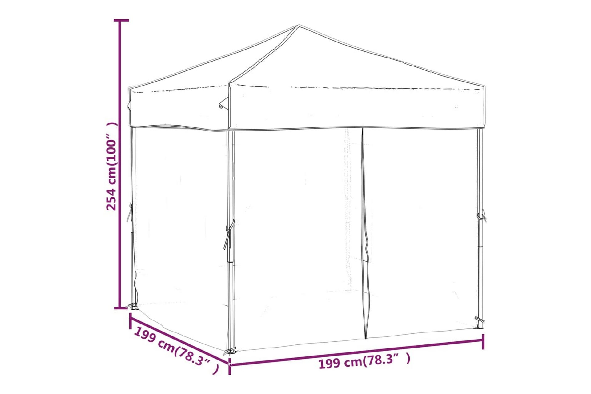 Kokoontaittuva juhlateltta sivuseinillä taupe 2x2 m - Taupe - Piha & ulkoaltaat - Piha-alue - Ulkosäilytys - Puutarhateltta & säilytysteltta