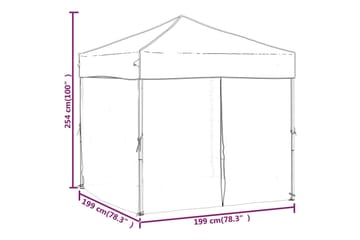 Kokoontaittuva juhlateltta sivuseinillä taupe 2x2 m - Taupe - Piha & ulkoaltaat - Piha-alue - Ulkosäilytys - Puutarhateltta & säilytysteltta