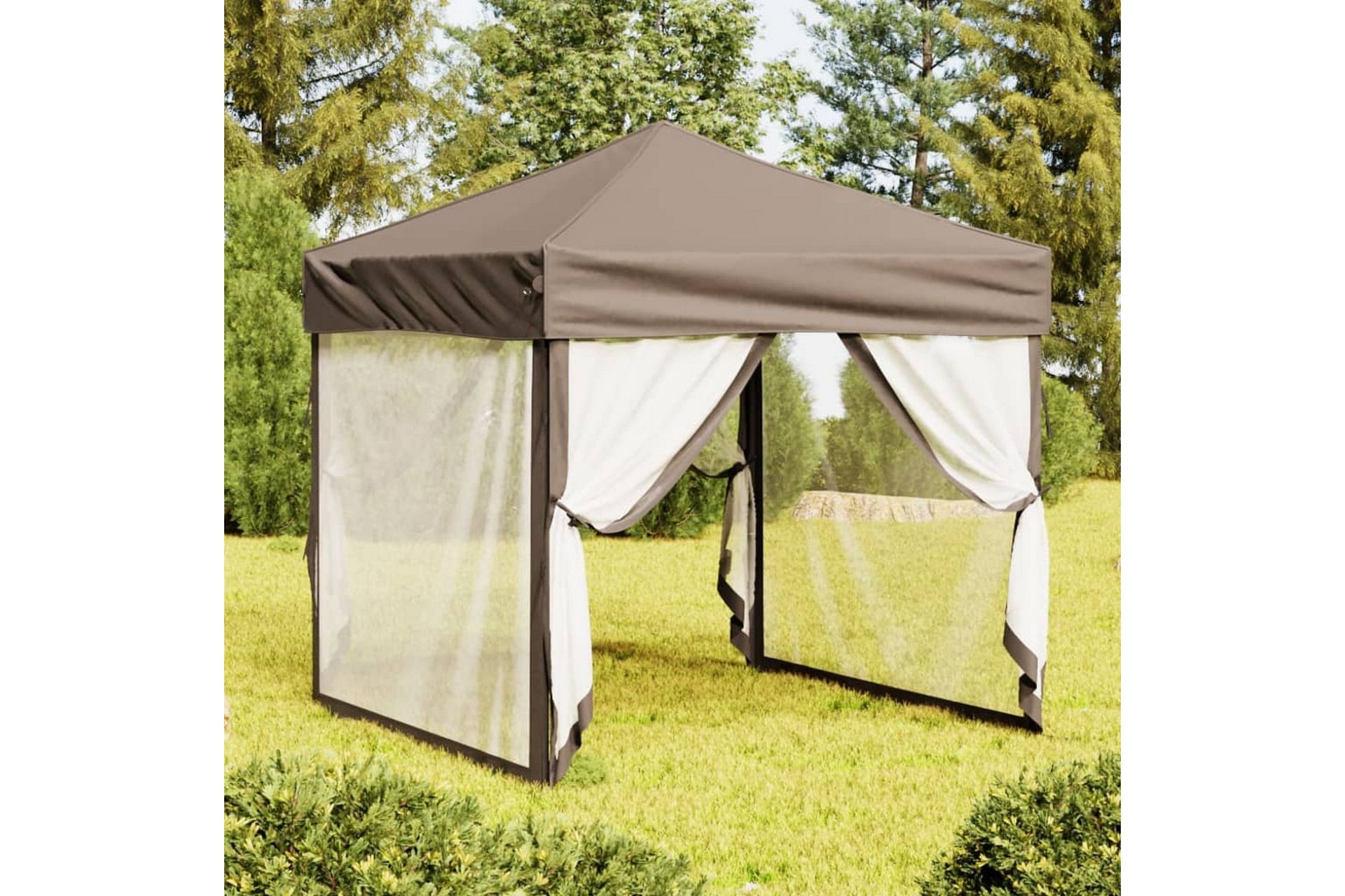 Kokoontaittuva juhlateltta sivuseinillä taupe 2x2 m - Taupe - Piha & ulkoaltaat - Piha-alue - Ulkosäilytys - Puutarhateltta & säilytysteltta