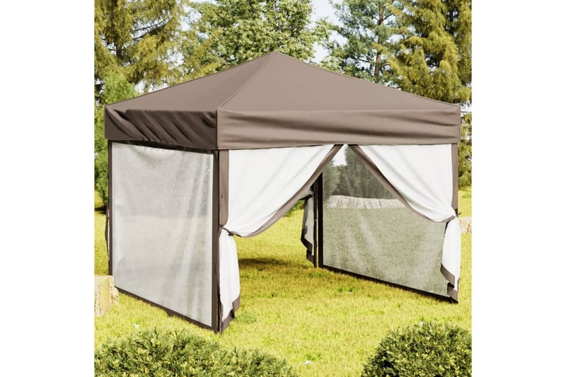 Kokoontaittuva juhlateltta sivuseinillä taupe 3x3 m - Taupe - Piha & ulkoaltaat - Piha-alue - Ulkosäilytys - Puutarhateltta & säilytysteltta