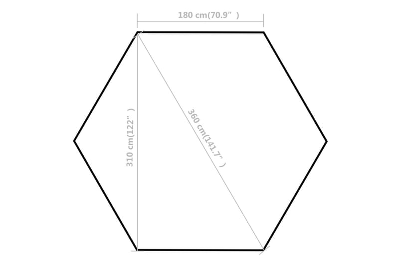 Kuusikulmainen Pop-up Juhlateltta 6 Seinää Sininen 3,6x3,1 m - Sininen - Puutarhateltta & säilytysteltta - Juhlateltta