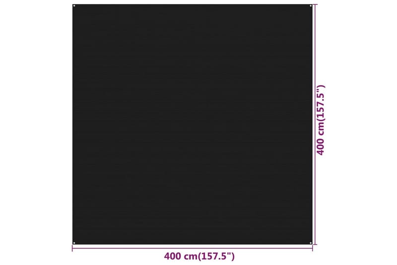 Telttamatto 400x400 cm musta HDPE - Piha & ulkoaltaat - Piha-alue - Ulkosäilytys - Puutarhateltta & säilytysteltta