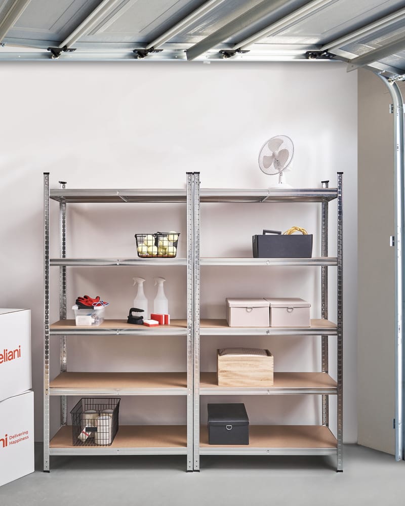 Setti 2 autotallihyllyä Xitta 90 cm - Hopea/Ruskea - Puutarhakalusteet - Tarvikkeet ulos - Muut puutarhatarvikkeet - Hylly ulkokäyttöön