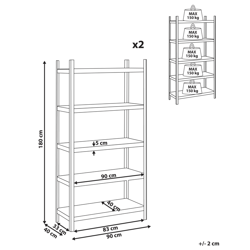 Setti 2 autotallihyllyä Xitta 90 cm - Hopea/Ruskea - Puutarhakalusteet - Tarvikkeet ulos - Muut puutarhatarvikkeet - Hylly ulkokäyttöön
