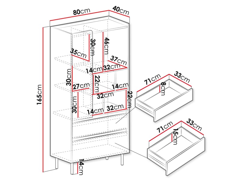 Travic Kirjahylly 165 cm - Piha & ulkoaltaat - Piha-alue - Ulkosäilytys - Kylmä- & lämpösäilytys