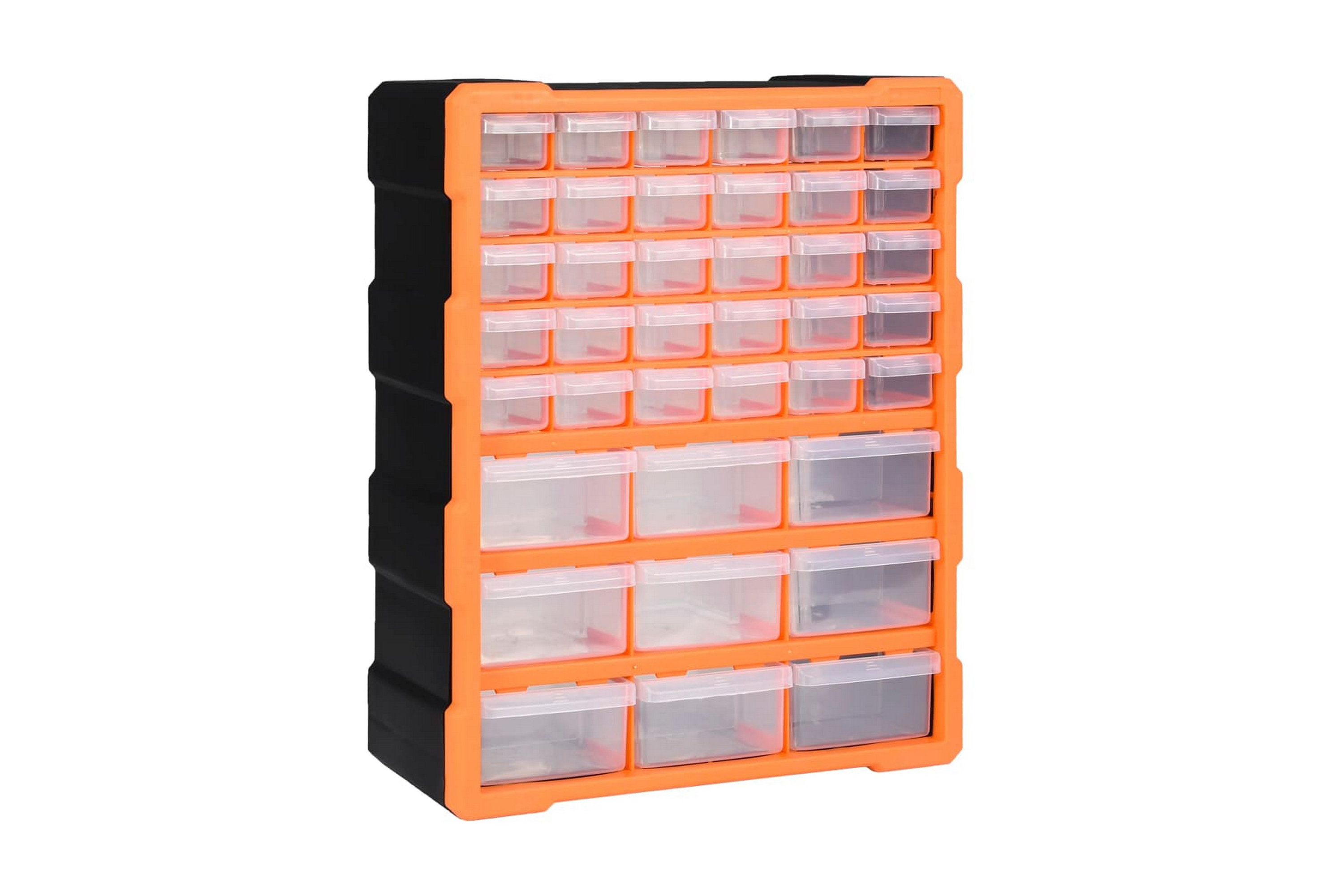 Monilaatikko järjestelijä 39 laatikolla 38x16x47 cm - Oranssi