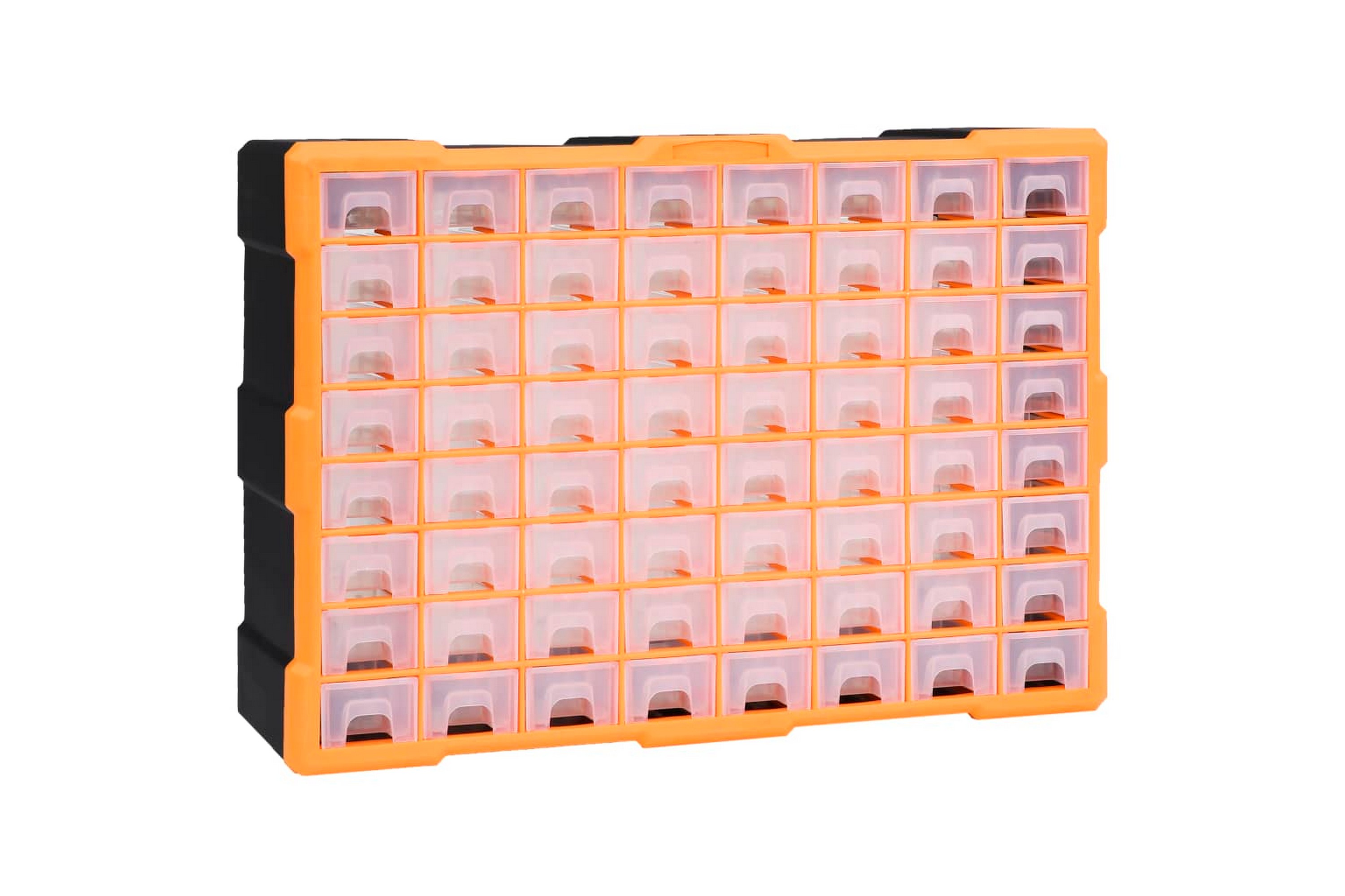 Monilaatikko järjestelijä 64 laatikolla 52x16x37,5 cm - Oranssi